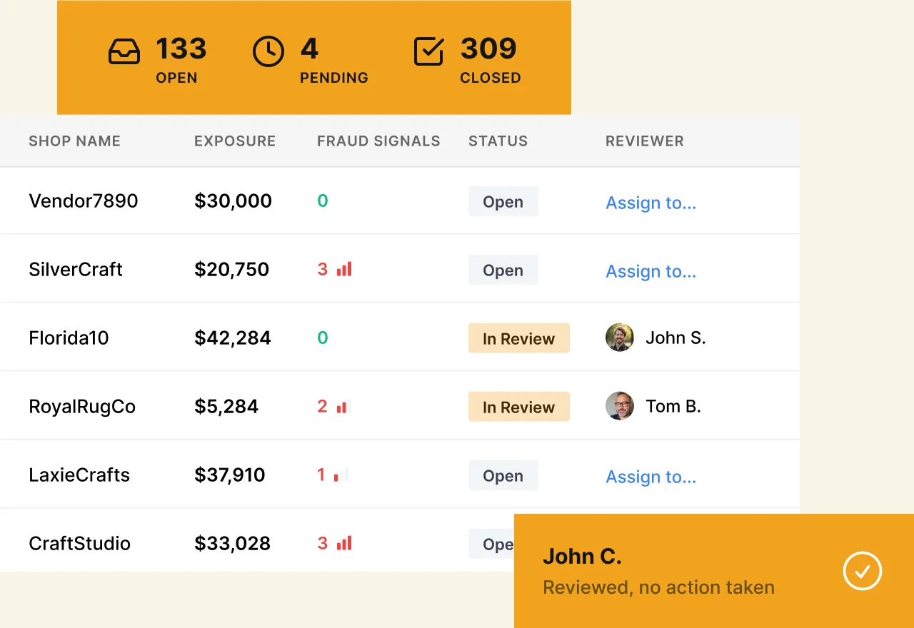 Case management performance dashboard
